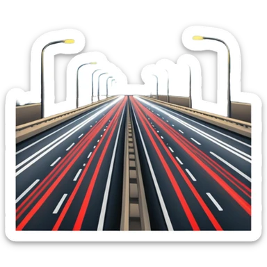 Night time over a busy highway sticker