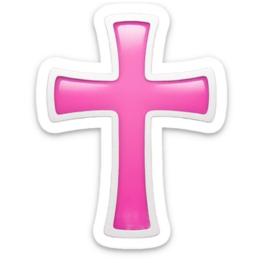 Pink cross that says Jesus loves me sticker