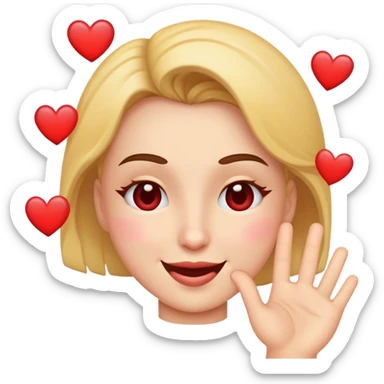 Smirk with a wink and hearts sticker