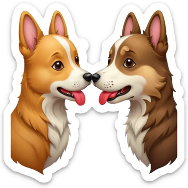 realistic dogs kissing with tounge sticker