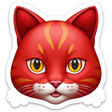 ruby cat that is acutally red alive sticker
