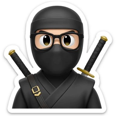 ninja con lentes de frente sticker