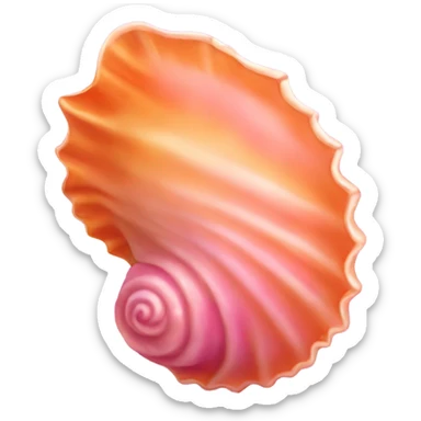 Pink and orange sea shell sticker