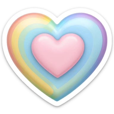 pastel heart with a gentle pastel rainbow sticker
