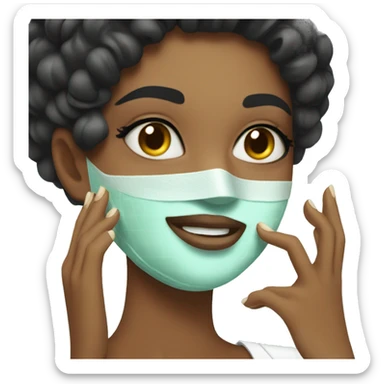 beautician doing a skin cleanse sticker