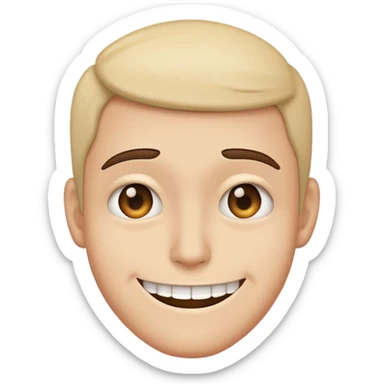 person with a forced fake smile, insincere smile sticker