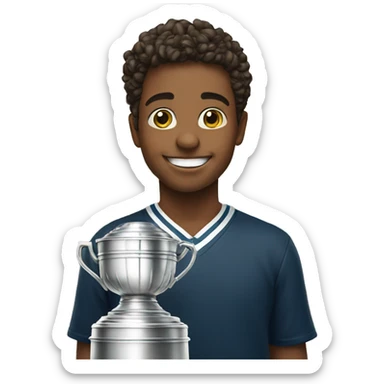 smiling boy by the ocean with Stanley cup  sticker