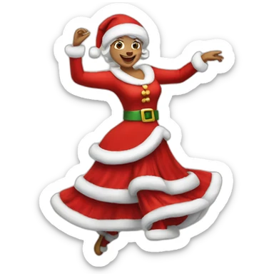 mrs santa claus dancing sticker