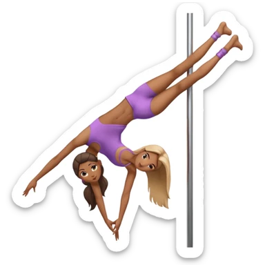 A girl doing pole dance, in a real pose sticker