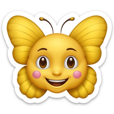 Emoji sourire avec un nœud papillon dans les cheveux sticker