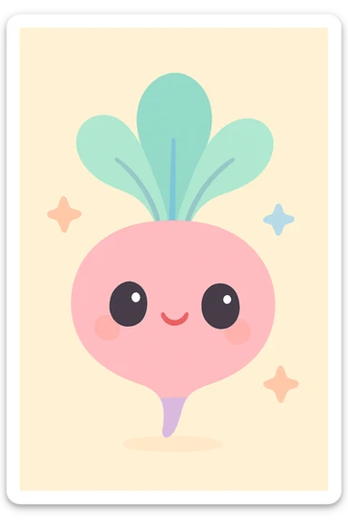 cute and cartoonish radish sticker