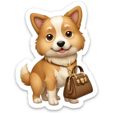 Chien qui porte un sac à main  sticker