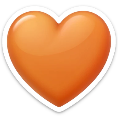 heart emoji of appricot color sticker