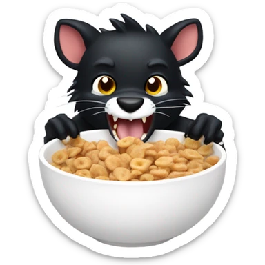 tasmanian devil eating cereal sticker