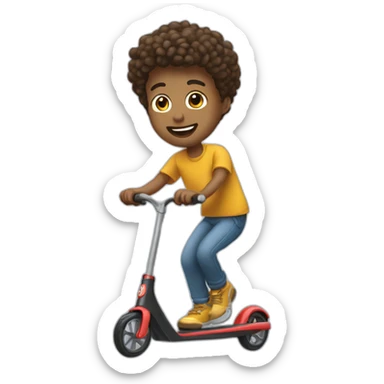 Un garçon qui fait un salto en trottinette sticker