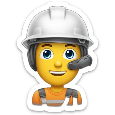 Trabajador con casco con su mano dando ok  sticker