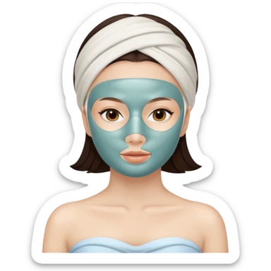 lady is relaxing with a facemask sticker