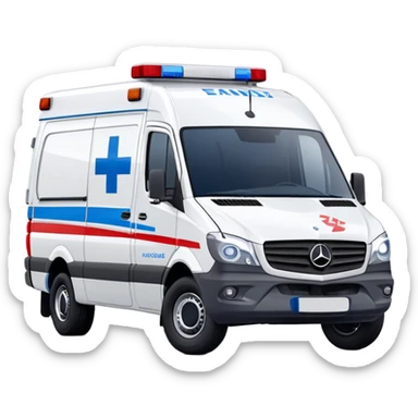 Ambulance - Mercedes-Benz Sprinter (Model Year: 2018) (Iconic Colour: White with red and blue markings) sticker