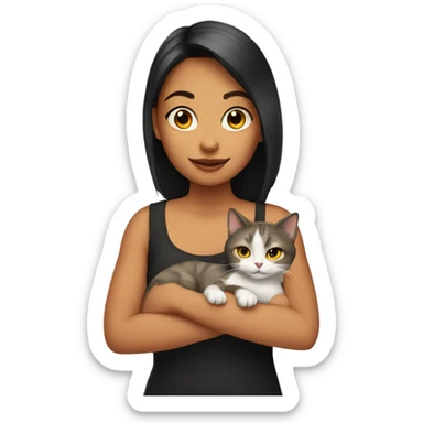1girl with a cat sticker