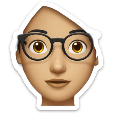 Girl with black hair wearing glasses sticker