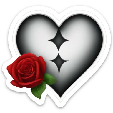 Gothic heart with red rose sticker