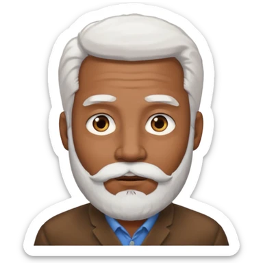 Hombre marrón con la pelada blanca y barba sticker