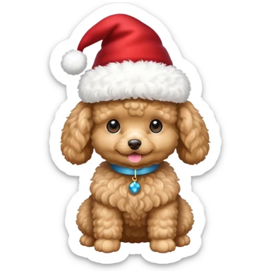 create a toy pudle with new years hat sticker