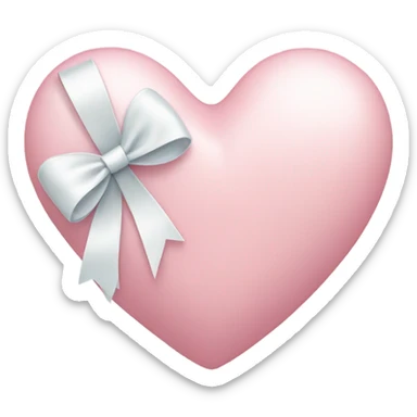 Pastel pink heart with white bow sticker