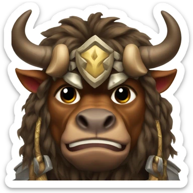 fantasy bull warrior Tauren  sticker