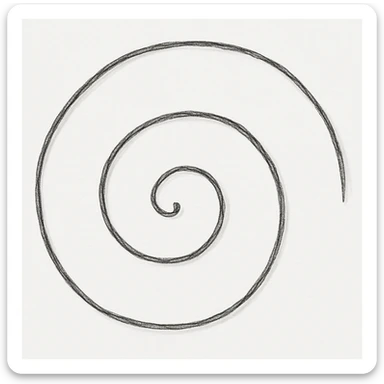 Add a subtle shadow to the Wicken spiral, keep black, white, and grey colors, sketchy and organic style, no background sticker