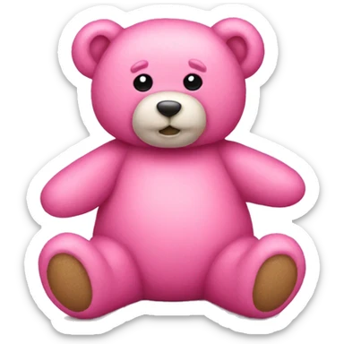 Pink teddy bear sticker