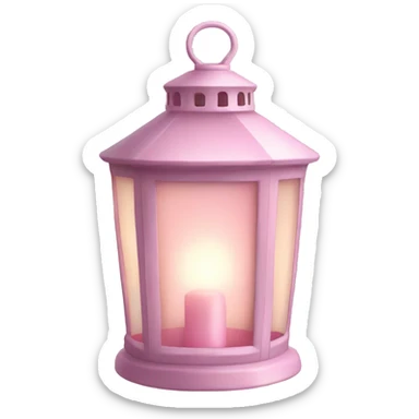 pastel pink christmas lantern sticker