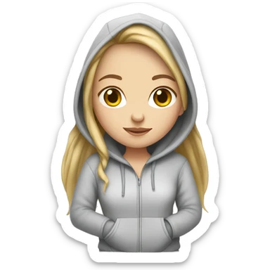White girl with hoodie  sticker