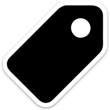 Refine and enhance this price tag icon in the 'Solid' style, making it bolder, more visually appealing, and perfectly balanced with a transparent background. sticker