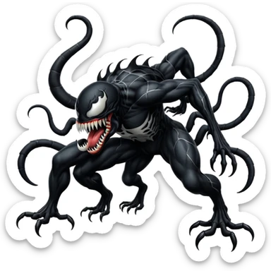 Venom crawling expressive style sticker
