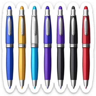 A row of fountain pens sticker