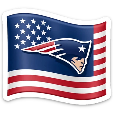 New England Patriots on a flag sticker