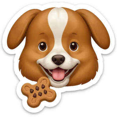 dog eating dog treat sticker