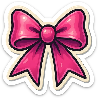 pink gothic bow in retro stickers style sticker