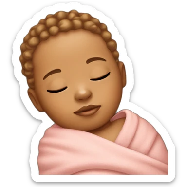 Light skin sleeping newborn sticker