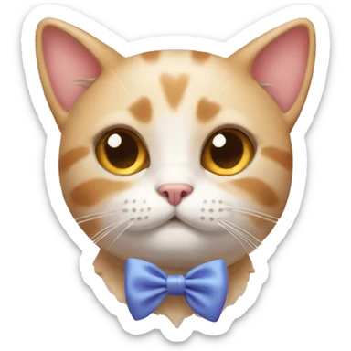 Cat with bow on its head sticker