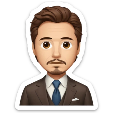 Tony Stark with wavy hair sticker