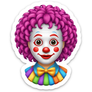 clown's wig without face sticker