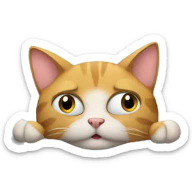 A bored cat in a car sticker