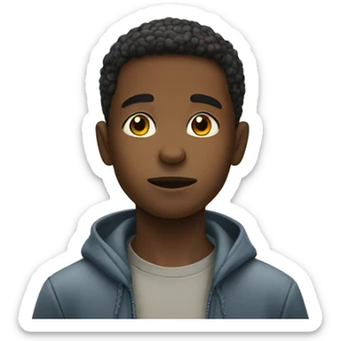 boy under cloudy sky sticker