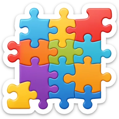 puzzle pieces fitting together on a screen sticker