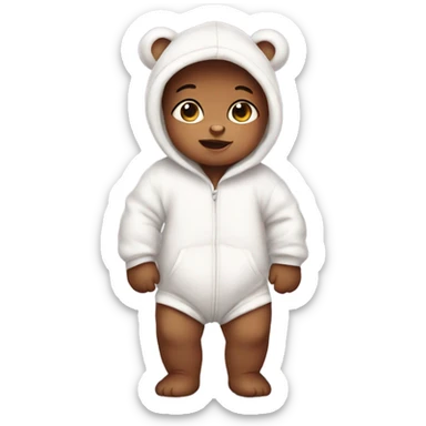 Cute Baby wearing a bear onesie sticker