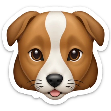 Mountain cur dog with white face black nose and brown ears sticker