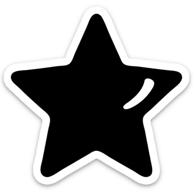 solid icon of a shiny silver star on a glossy black car surface, minimal subtle reflections, focus on mirror shine, elegant and minimal sticker