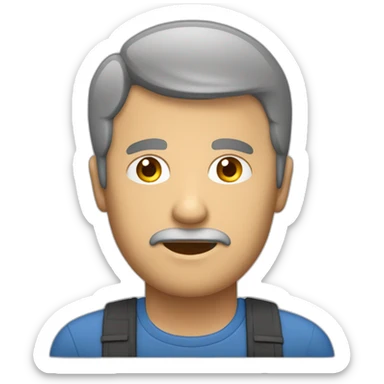 hombre adulto caucasico con cara de preocupacion viendo como el tiempo pasa muy rapido sticker